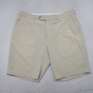 Ballin Comfort EZE Chino Golf Shorts Beige Stretch Flat Front Mens Size 35 x 9"